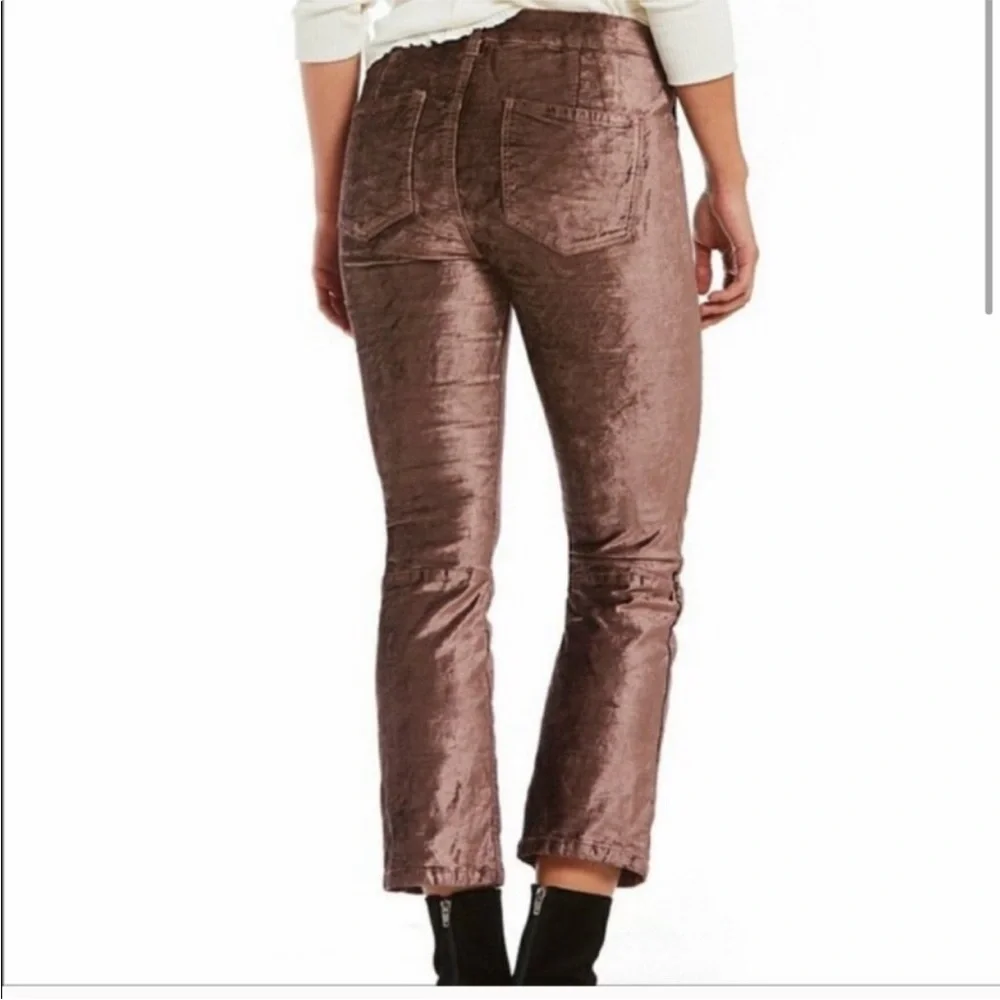 NWT Free People Velvet‎ Crop Flare Pants taupe